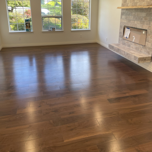 Natural Wood Luxury Vinyl Plank installation in Duncan, BC